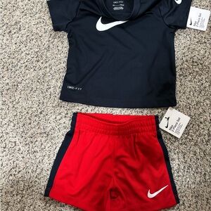 Nike Kids Dri-FIT Black and Red Outfit